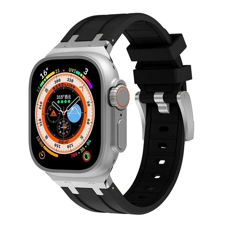 NEW AP Thick Silicone Band With Titanium Adapter For Apple Watch - Image 24