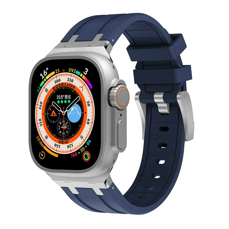 NEW AP Thick Silicone Band With Titanium Adapter For Apple Watch - Image 25