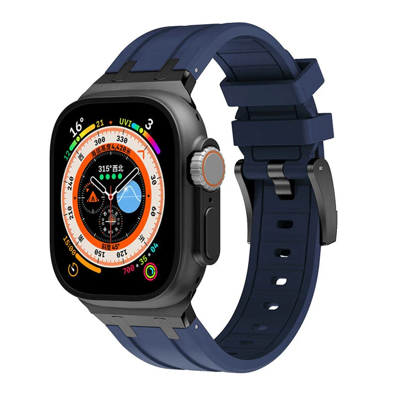 NEW AP Thick Silicone Band With Titanium Adapter For Apple Watch - Image 28