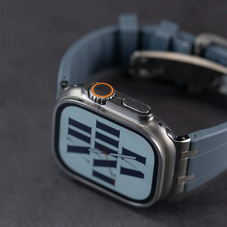 NEW AP Thick Silicone Band With Titanium Adapter For Apple Watch - Image 4