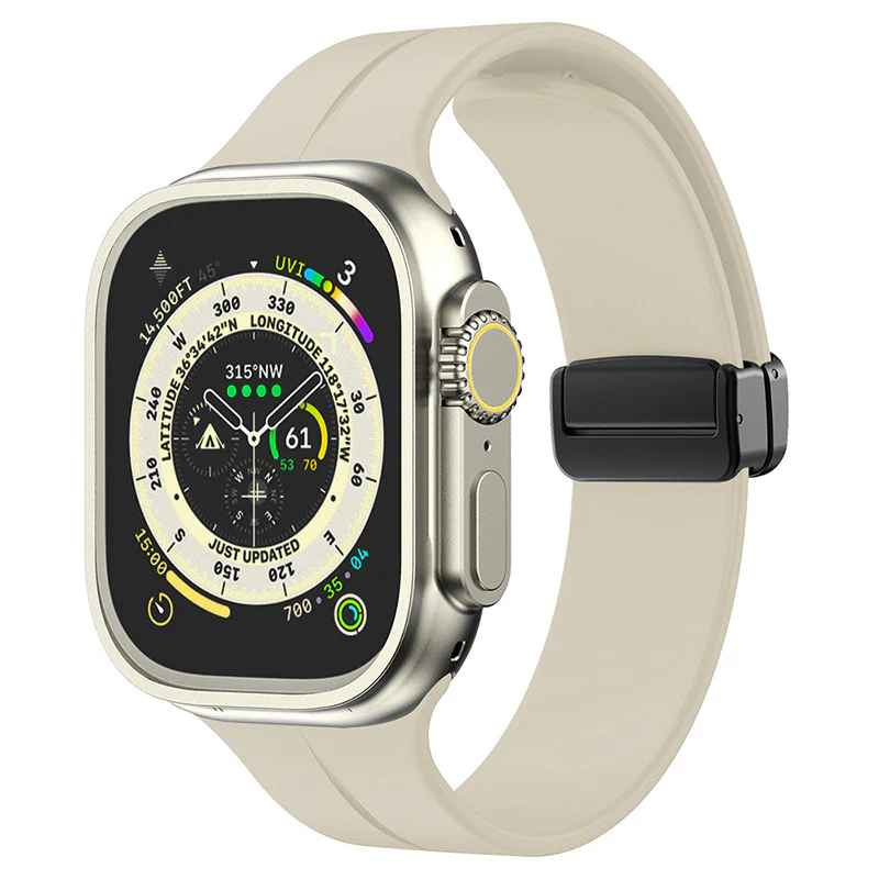 Simple Silicone Magnetic Folding Band For Apple Watch - Image 14