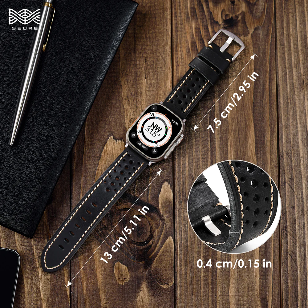 Vintage Racing Leather Band For Apple Watch - Image 5